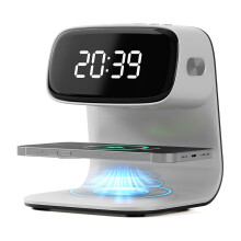 Digital Alarm Clock with Wireless Fast Charging Station 15W Touch  Lamp for Bedside,3 Colors Nightlight Night Lamp