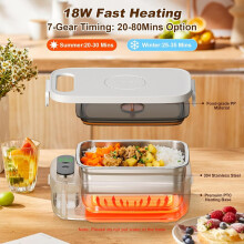 1L Cordless Electric Lunch Box for Adults, 14000mAh Rechargeable Auto Heated Lunch Box, for Car, Office, Travel, Picnic
