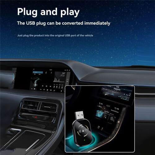 Adattatore Carplay Wireless 3-In-1 per  Airplay, Android Auto, +WiFi, USB, Carplay Cablato e Wireless 2