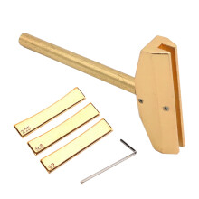 Guitar Bass Fingerboard Fret Press Caul Tool with Brass Radian Inserts Fretting Tool for Guitar Setup Maintenance Gold