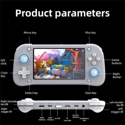 XF43 Retro Handheld Game Console 4.3in IPS Screen Open Source Linux Game Player RK3128 Chip Pocket Video Player Black
