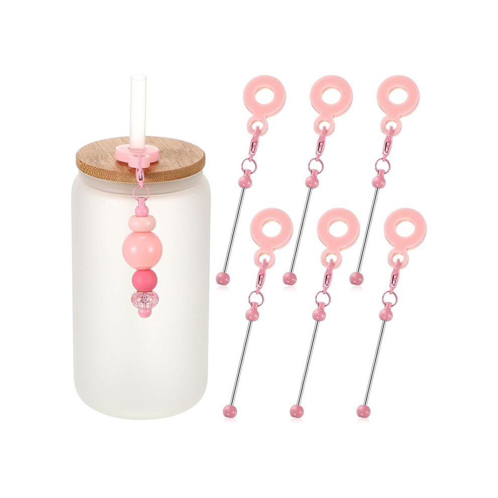 6 Pieces Beadable Cup Charms Charms Blank Strips For Standard Straw Jewelry Gift Making Blanks 6032234129480