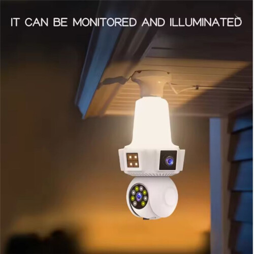 Dual Lens  Home Wireless Wifi E27 Cameras  Cctv Camera IR Night Vision Network Security IP Camera 2