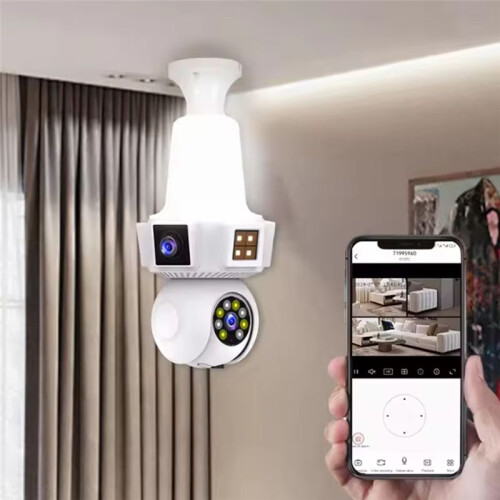 Dual Lens  Home Wireless Wifi E27 Cameras  Cctv Camera IR Night Vision Network Security IP Camera 2