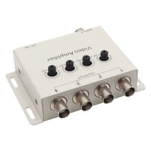Videoverstärker 4-Kanal Videoverstärker Splitter mit Anpassung für CVBS Composite Video -Board-Bildschirm EU-Stecker