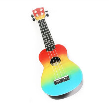 Soprano Ukulele 21" Wood Uklele Hawaiian Guitar Students Kids Guitar Rainbow