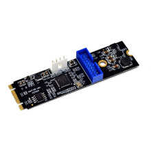 M.2 NGFF NVME to USB 3.0 19pin Header Convert Card NGFF to 2 Port USB3.0 Expansion Card Transfer Adapter