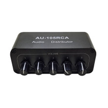 5-Kanal-Audioverteiler, Stereo-Audiomixer, 1 Eingang, 5 Ausgänge, Audio-Splitter für Leistungsverstärker, Aktives Audio, EU-Stecker
