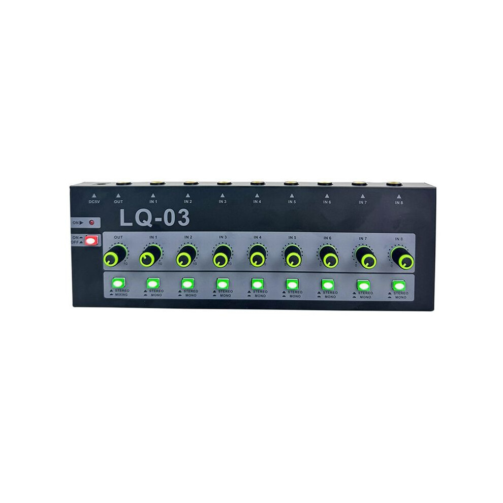Lq-03 8Channel Mixer Microphone Mixer Instrument Amplifier Audio Input Multifunctional Mixing Effect Device Eu Plug 6033968126721