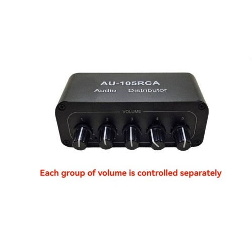 5CH Audio Distributor Stereo Audio Mixer 1 Input 5 Output Audio Splitter for Power Amplifier Active Audio EU PLUG 2