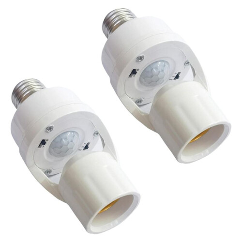 E27 PIR Motion Sensor Light Bulb Socket Adapter Auto /Off with  Induction and Adjustable Infrared