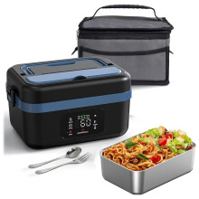 Scatola Portapranzo Elettrica Senza Fili da 1 Litro per Adulti, Scaldavivande Autoriscaldante Ricaricabile da 16000 MAh, per Ufficio, Auto, Esterno,
