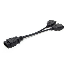 30 cm OBD2 16-Polig Kabelförlängningssplitter Hane Till Dubbel Hona Y OBD 16-Polig Kabel 1-2 OBD-Kontaktadapter