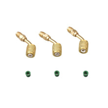 3 Stuks A2L R-32 R-454B-Adapter, 1/4 Inch LH Vrouwelijk Naar 1/4 Inch RH Mannelijke Flare-Fittingen, voor Koelmiddel LH-Tanks en RH-Slang
