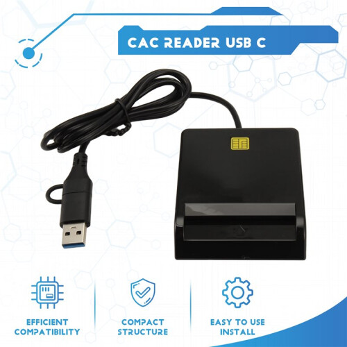 CAC Reader USB C,CAC Card Reader USB/Type C Dual Connector,USB-A Common Access CAC,for Windows 10/11, OS 10.15,Linux 2