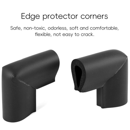 4Pcs Bumper Corner Protectors By Table  Baby Safety Black 2