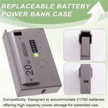 Banco de Energía 21700 UPS de 20 W, Carga Rápida, Carcasa para Banco de Energía DIY, Fuente de Alimentación de Modo Dual para Entusiastas de la