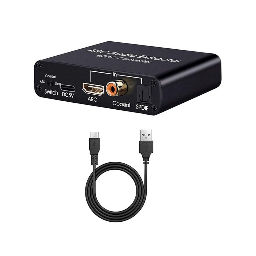 192Khz Arc Audio Extractor Dac Digital To Analog Audio Converter Arc To Optical/Spdif Coaxial Stereo L/R 3.5Mm 4711497694714