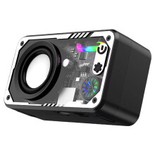 Portable Intelligent Speaker -Compatible 5.3 with LED Colorful Light Transparent Mecha Type-C Charging B