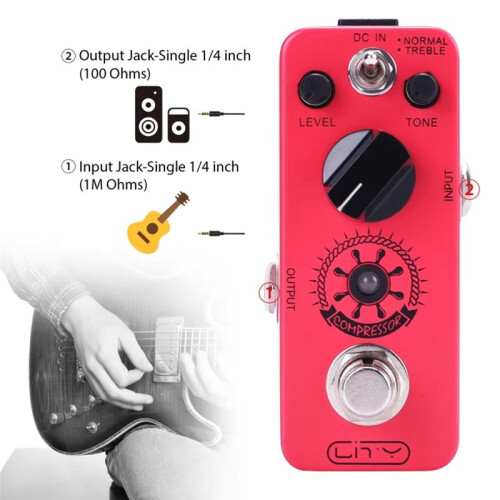 Electric Guitar Pedal  Compressor Effects Pedal  Comp 2 Modes Guitar Effect Pedal Pure Analog True Bypass 2