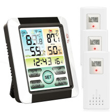 Touchscreen Monitor & Humidity Tracking Wireless Weather Station with Outdoor Sensor for Home Indoor Outdoor Combination