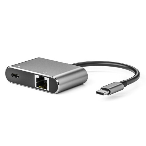 1000Mbps USB C to Ethernet Adapter PD3.0 Type-C Charging Port Network Adapter Type C to RJ45 Network LAN Adapter for PC 2
