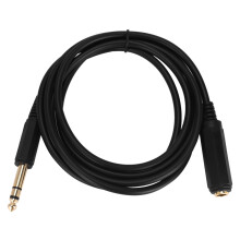 6.35mm(1/4inch) Stereo Plug Male to 6.35mm(1/4inch) Female cable, Gold Plated Audio Cable Stereo Cord, Extension cord, 6 FT (1.8 M)