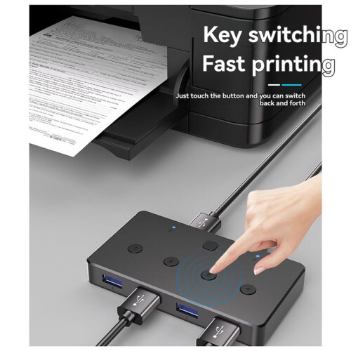 USB 3.0 Switcher for Mouse, Keyboard,Printer and More,USB  Compatible with /Windows/Linux 2