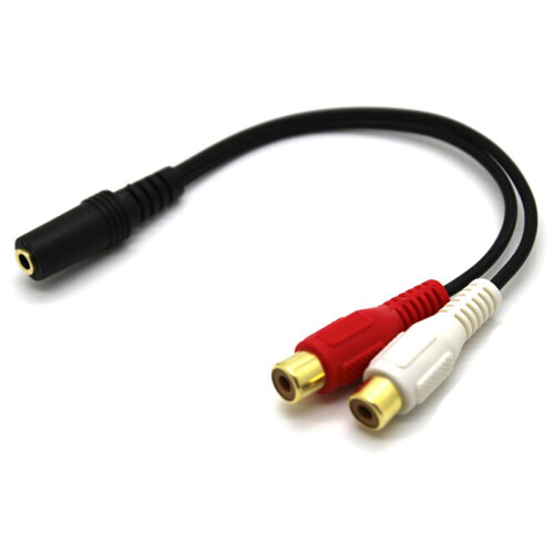 2 RCA Macho A Hembra 3,5 mm Jack Aux Cable de Audio Estereo 1