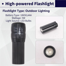 LED Flashlight 18650/AAA Battery LED Torch High Power Rechargeable Zoomable Lantern Waterproof For Outdoor Bicycle Hunting