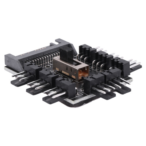 Multi Way Splitter Cooler Cooling Fan Hub PC Computer  1 to 8 3pin 12V Power Socket PCB Adapter XXM8 1