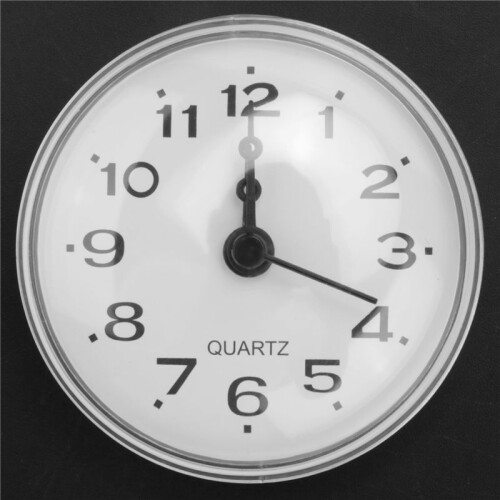 7cm Waterproof Kitchen Bathroom Shower Clock Suction Cup Sucker Wall Black 1