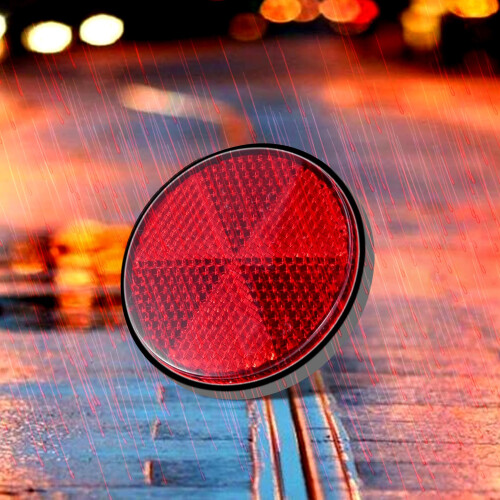 2pcs Round Red Reflector Universal For Motorcycle ATV 5.6*0.8cm 1