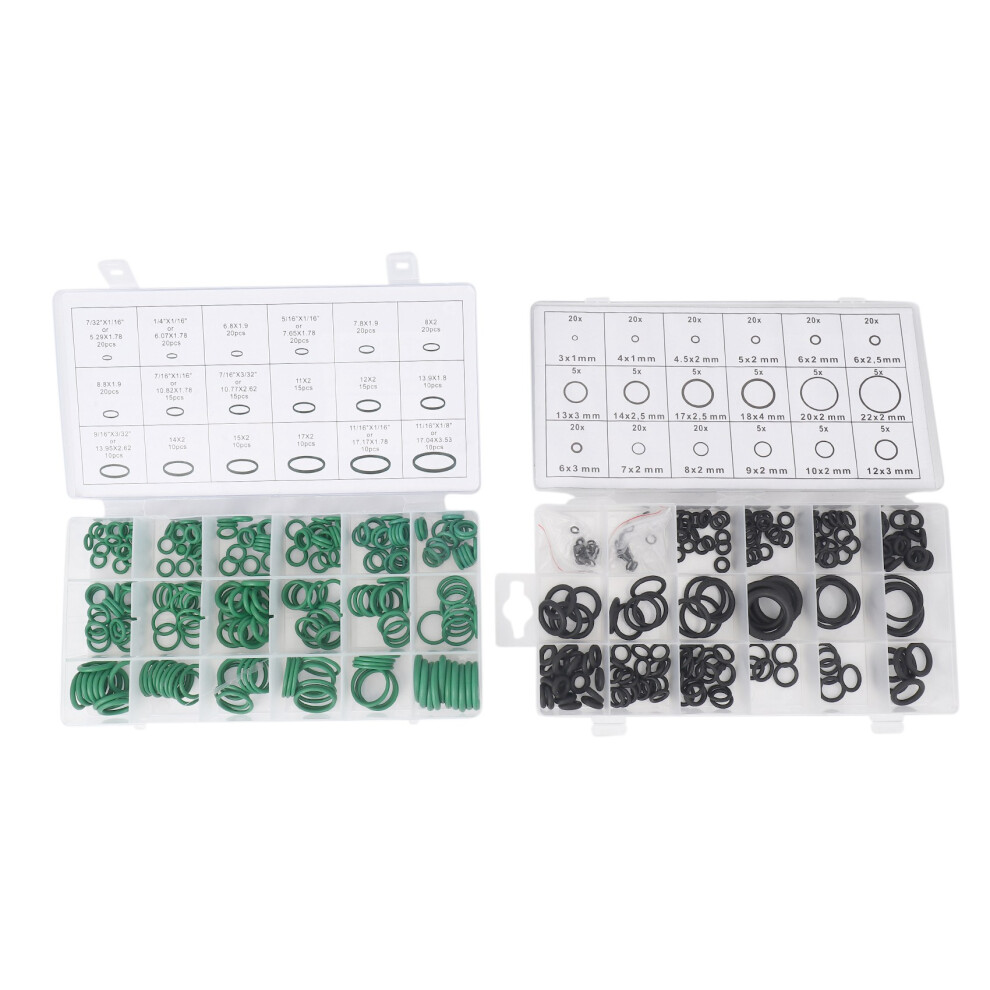 495Pcs 36 Sizes O-Ring Kit Black&Green Metric O Ring Seals Rubber O Ring Gaskets Oil Resistance 270Pcs + 225Pcs 4712154368184