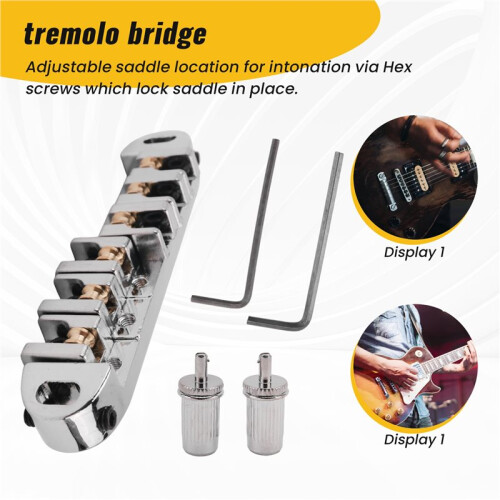 KrommetallpläTerad Rullsadel Tune-O-Matic Bridge för Utbyte Av Elgitarr i -Stil 1