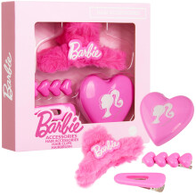 Barbie Haarclips, Klemclip & Opvouwbare Borstel voor Meisjes, Roze Schoonheid Set