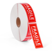 1 x 3 Inch Handle with Care 1000 Permanente Hechtende Fragiele Stickers voor Verzending (1 Rol, 1000 Labels)
