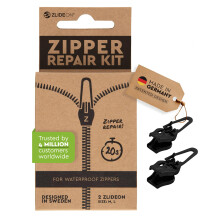 ZlideOn Repuesto de Tirador de Cremallera - Negro, Multipack Impermeable (2 Piezas)
