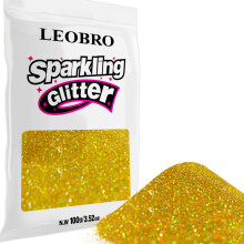 LEOBRO Gouden Glitter, 100 g / 3.5 oz Holografische Fijne Glitter voor Hobby's, Hars, Bloemen, DIY Sieraden