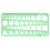 Green Plastic Circles Squares Hexagons Geometric Template Ruler 0-20cm 1