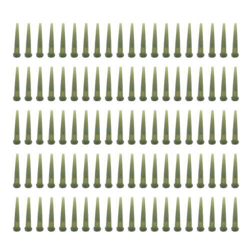 100 pezzi Plastica Verde Conica Pinhead Glue Liquid Dispenser Needles 14G
