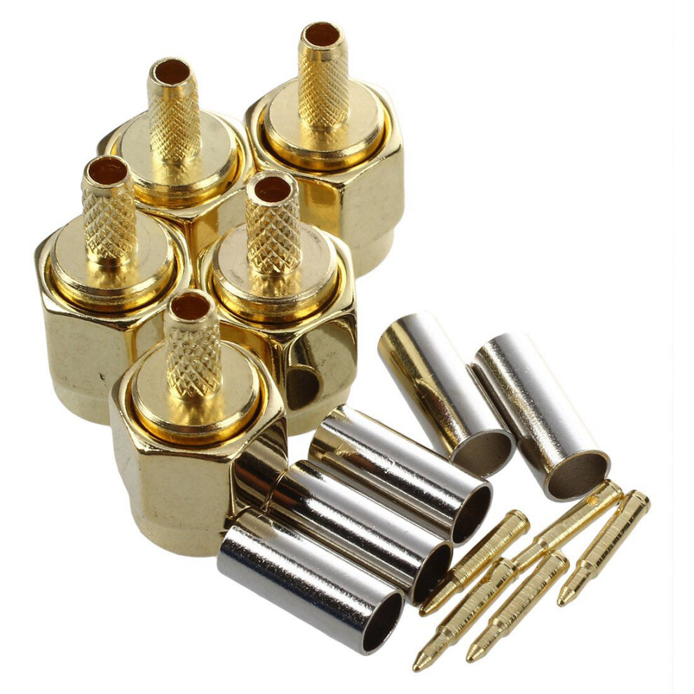 5Pcs Sma Male Plug Straight Crimp Rg316 Rg174 Rf Adapter Connector 6031595533103