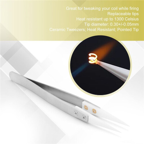 Ceramic Tweezers - Heat Resistant - Pointed Tip 2