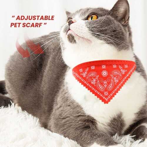 Verstelbare Hond Kat Bandana Sjaalkraag Klein Formaat Rood 2