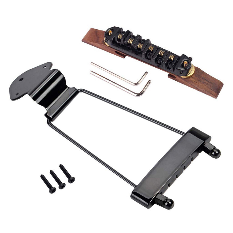 Exquisite 6 String Archtop Jazz Guitar Trapeze Tailpiece Saddle Bridge Set