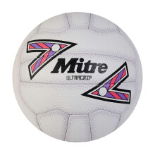 (4, White/Black/Purple) Mitre Ultragrip Netball