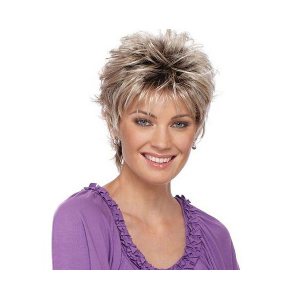 (#18-30cm) Hair Short Womens Full Wig Natural Curly Wavy Synthetic Cosplay Lot Party Wigs