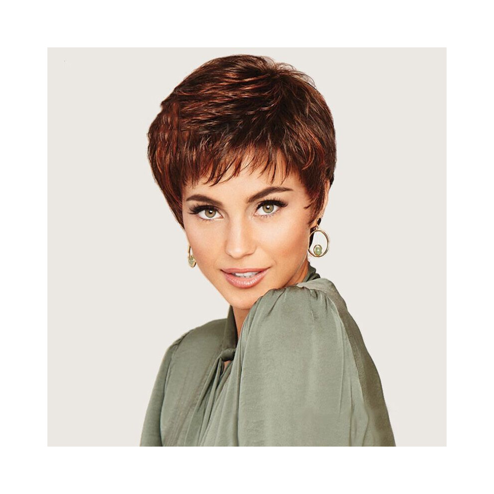 (#6-26cm) Hair Short Womens Full Wig Natural Curly Wavy Synthetic Cosplay Lot Party Wigs
