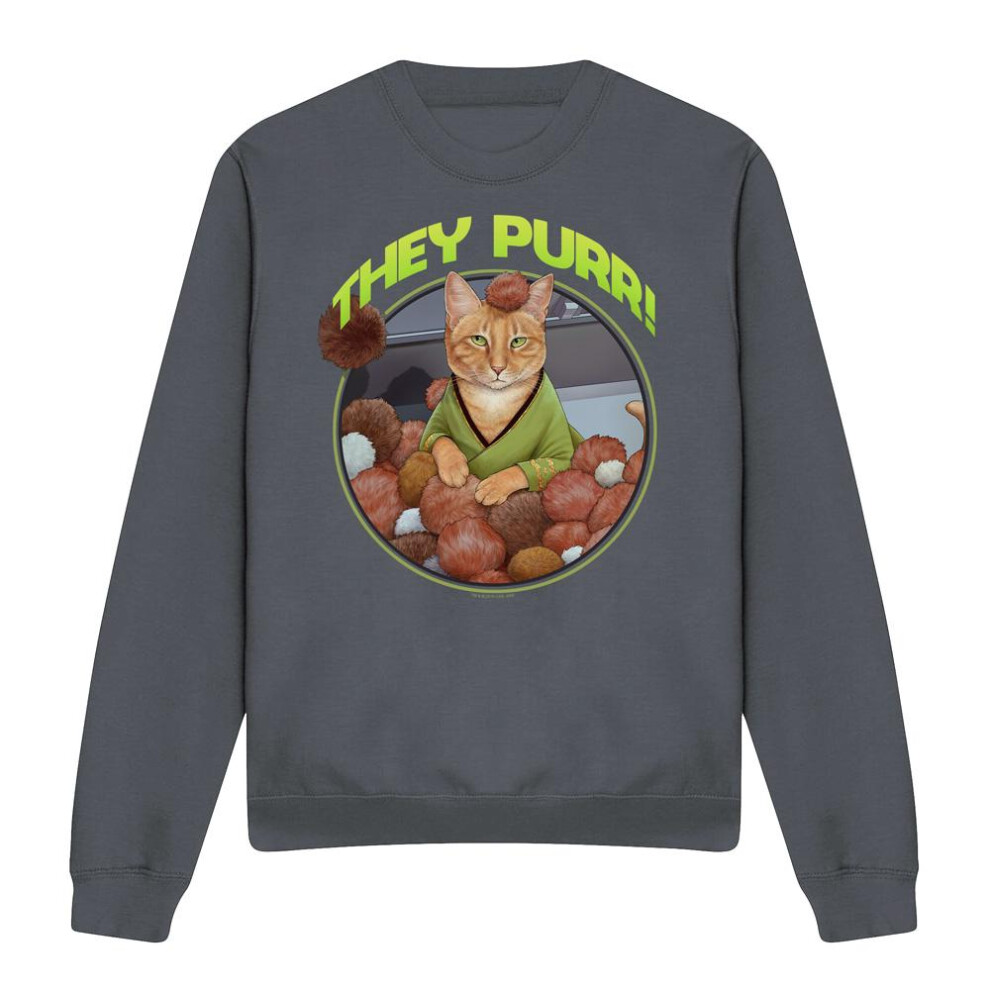 Star Trek (Xl, Charcoal) Unisex Adult The Purr Sweatshirt Multicoloured