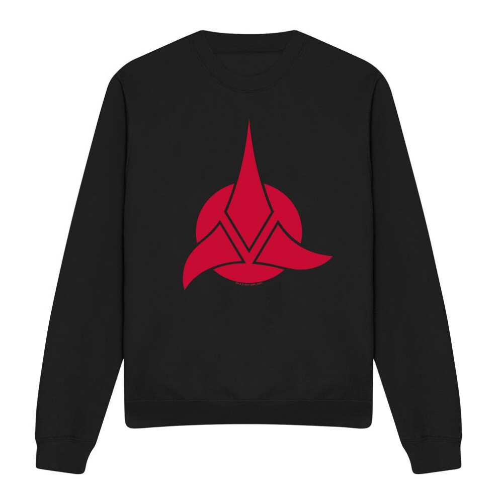 Star Trek (L, ) Unisex Adult Klingon Logo Sweatshirt Black